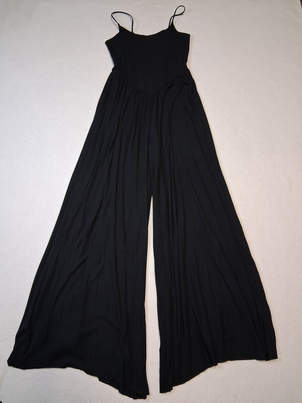 American Eagle Outfitters Soft And Sexy  Black Wide-Leg Spaghetti Strap Jumpsuit